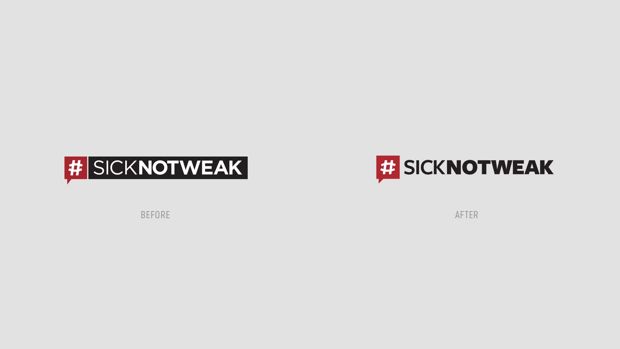 SickNotWeak Before & After Logo Design